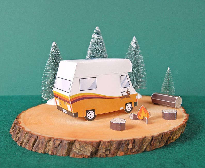 RV Camper Papertoy PDF Ready to PRINT Papercraft Template + Coloring ...