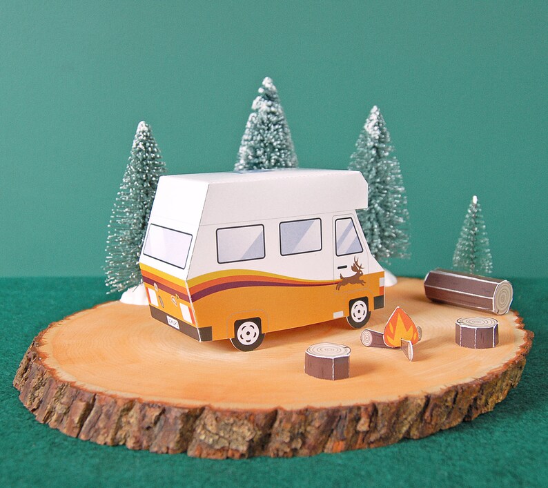 RV Camper Papertoy PDF Ready to PRINT Papercraft Template Coloring ...