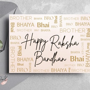 Raksha Bandhan Karte, Bhaiya, Brother, Bro, Bhai, Rakhi Karte, Moderne Rakhi Karte, Blanko Karte, Gedruckte Karte