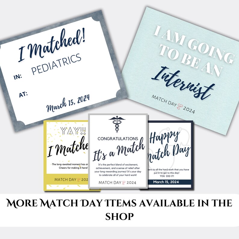 Happy Match Day 2024 Printable Banner, Blue, Residency Match Day