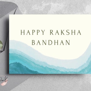 Tarjeta Raksha Bandhan, Hermano, Hermana, Tarjeta Rakhi, Tarjeta Rakhi moderna, Mármol azul, Tarjeta en blanco, Imprimible, DESCARGA DIGITAL INSTANTÁNEA
