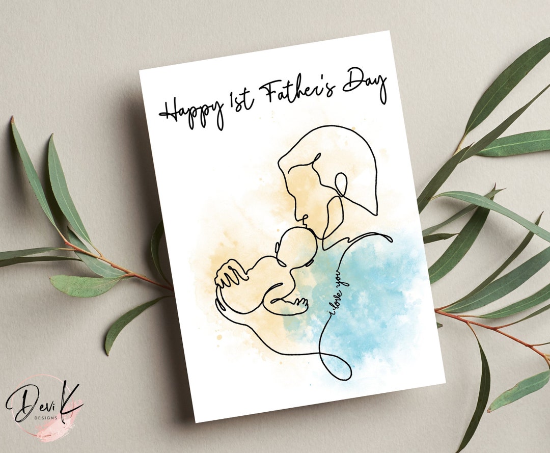 Happy 1st Father's Day Printable Card, Gift From Baby, New Father ...