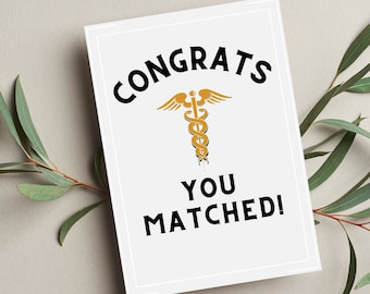 Congrats on Your Match Card, Residency Match Day 2024, Printable, Virtual, Match Day Gift, Doctor