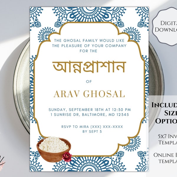 Rice Feeding Ceremony Invitation Template Etsy Rice Feeding Ceremony Invitation Template Etsy