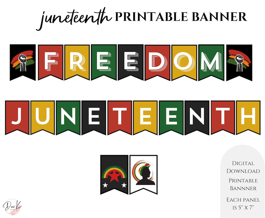 Freedom Juneteenth Printable Banner, Black History Decor, Emancipation ...