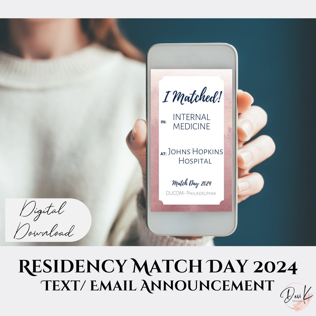 Residency Match Day 2024 i Matched Editable Sign Text Announcement