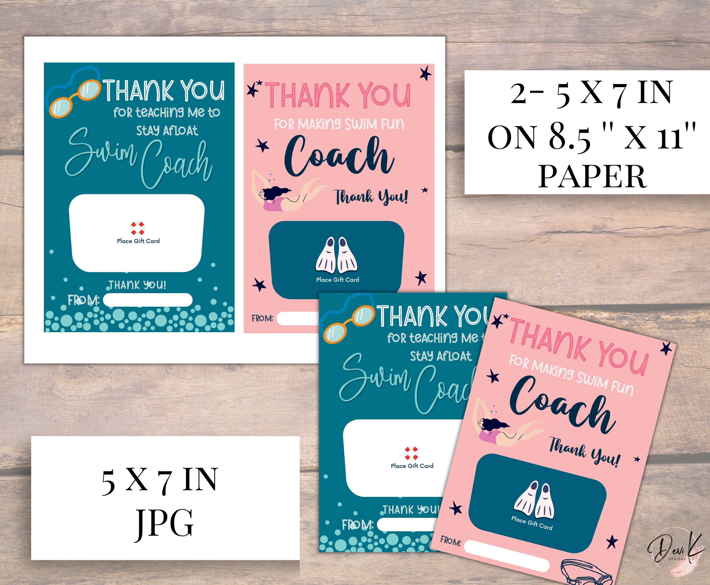 Swim Coach Gift Card Holder Swim Teacher Gift Swim Etsy