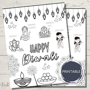 Diwali Coloring Page for Kids, Diwali for Children, Diwali Activity, Colouring Page, Printable,  INSTANT DIGITAL DOWNLOAD