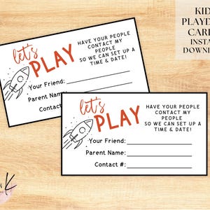 Spieldatum Karten, Kleinkind Spieldatum Karten, Kinder spielen Datum Karten, Keep in Touch Karten, Sommer Pause Spieldatum Kontakt Visitenkarten, printable