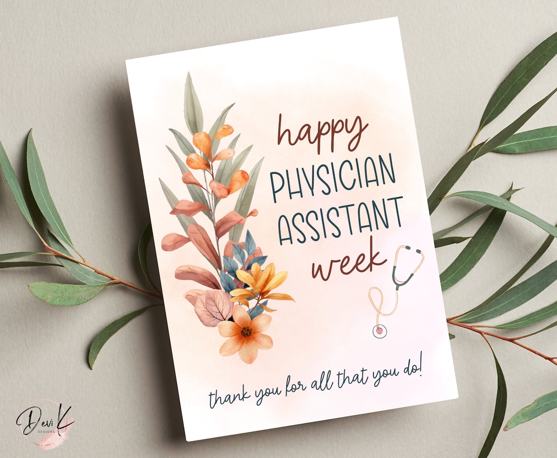Happy Physician Assistant Week Appreciation Card, Happy PA Week, Thank ...