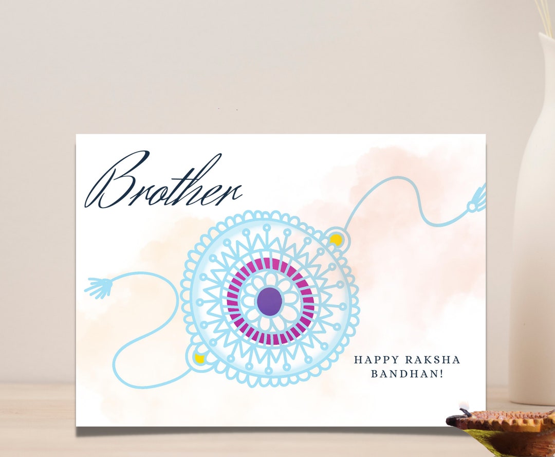 Printable Raki Card Brother, Raksha Bandhan Card, Rakhi Card, Printable, INSTANT DIGITAL ...