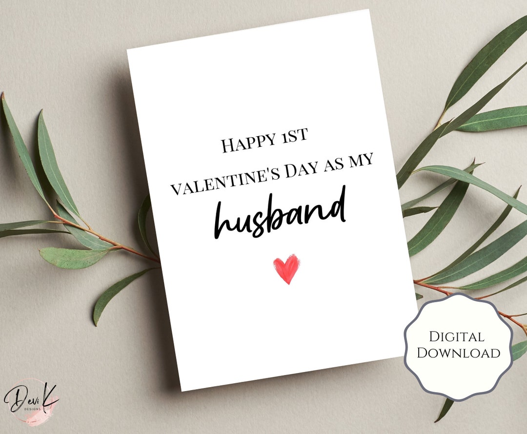 1st Valentine's Day Card for Husband, Printable Valentine Card for ...