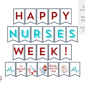 Happy Nurses Week 2025 Printable Banner, Appreciation Week, RN Appreciation, Nurse Banner, Medical Staff, Instant Download, PDF