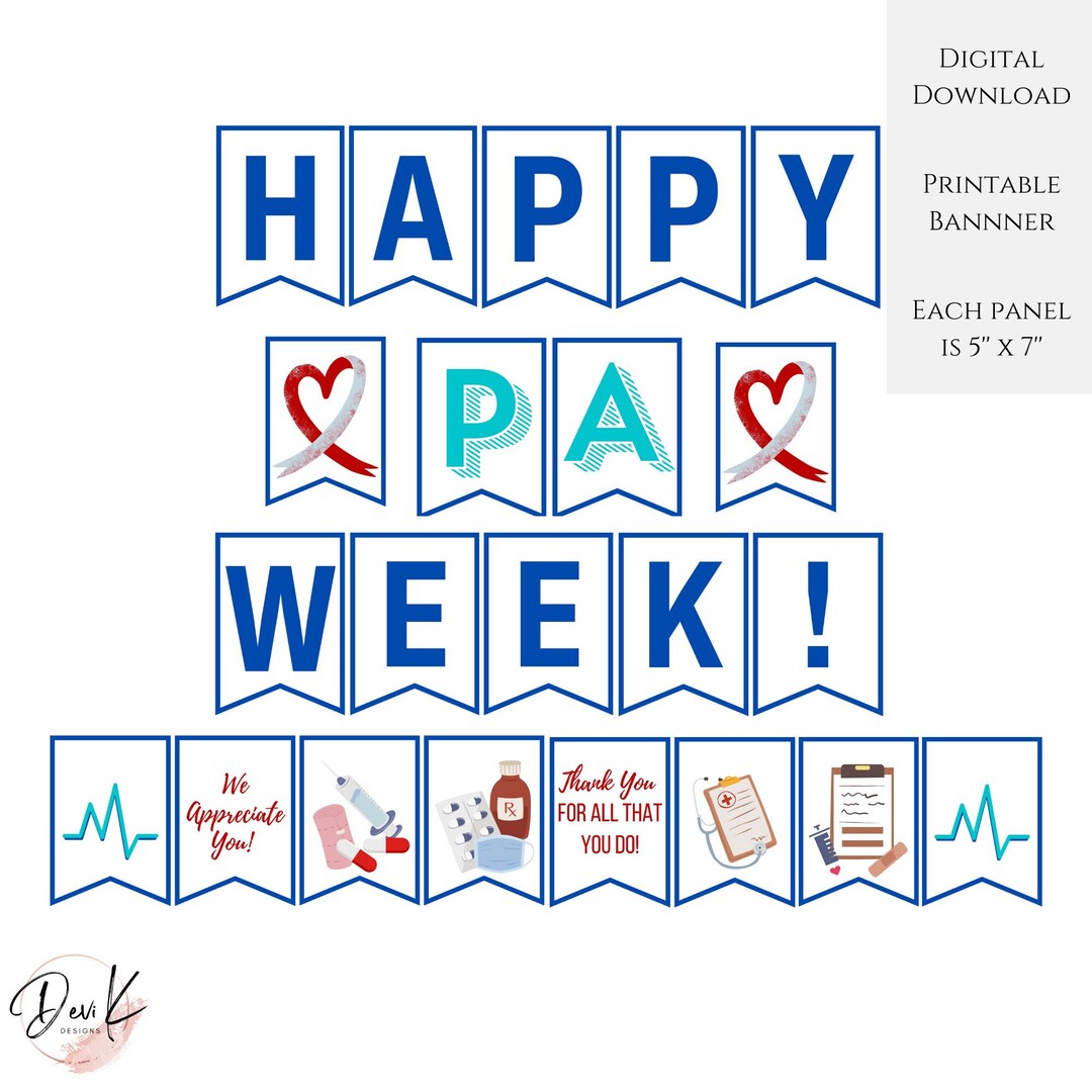 Happy PA Week 2023 Printable Banner Appreciation Week APP Etsy