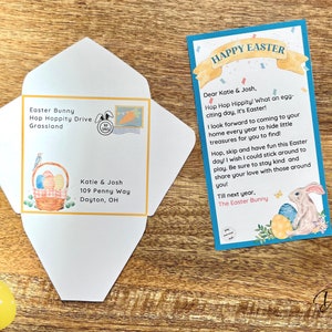 EDITABLE Miniature Easter Bunny Letter & Envelope Printable Template ...