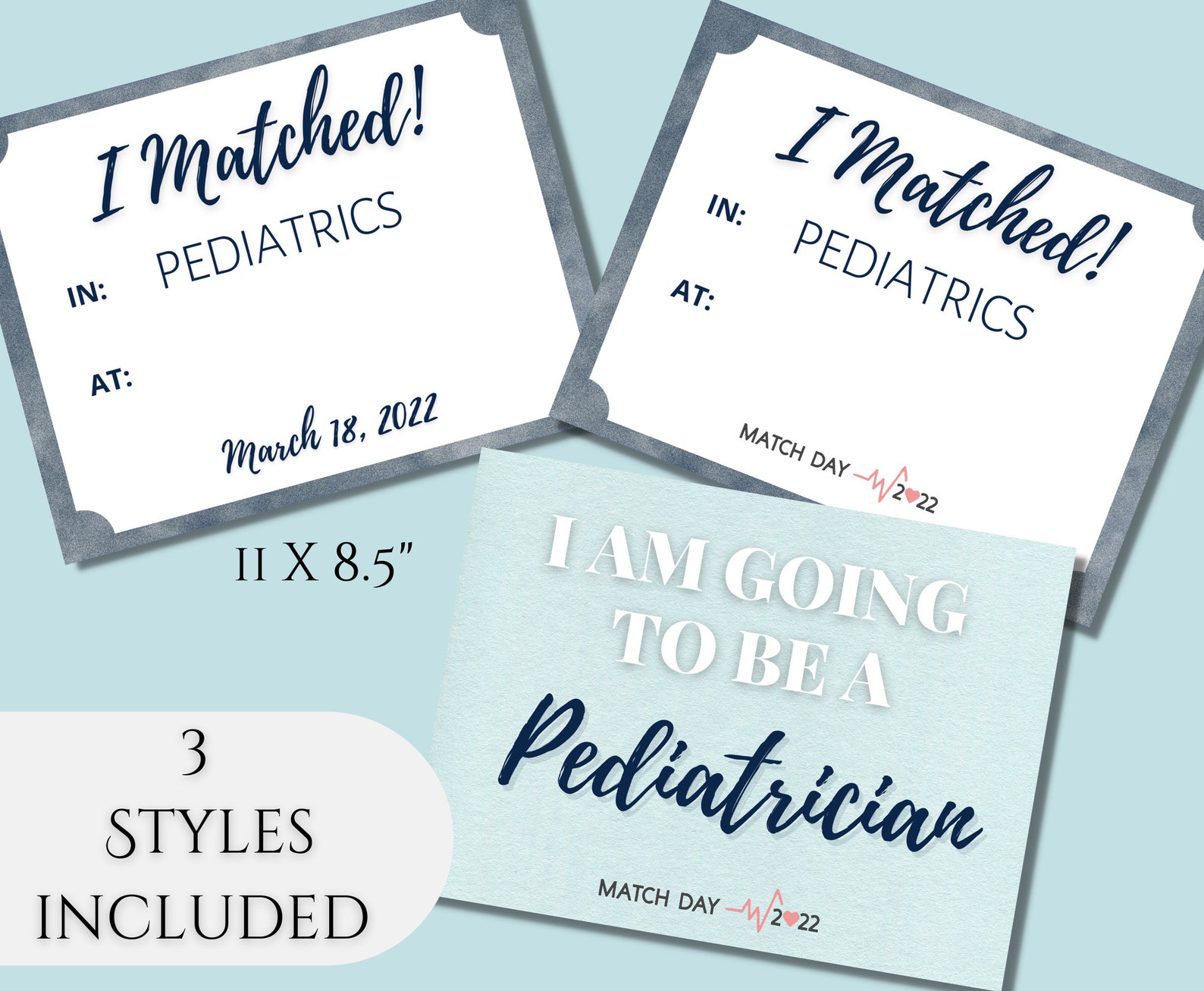 Residency Match Day Signs 2022 i Matched Printable Etsy