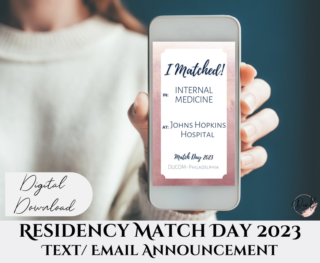 Residency Match Day 2023 i Matched Editable Sign Etsy