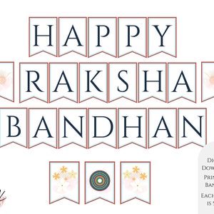 Happy Raksha Bandhan Printable Banner 2023, Rakhri, Rakri Printable Raksha Bandhan Banner, Bunting for Home Decoration, Sibling Day, PDF