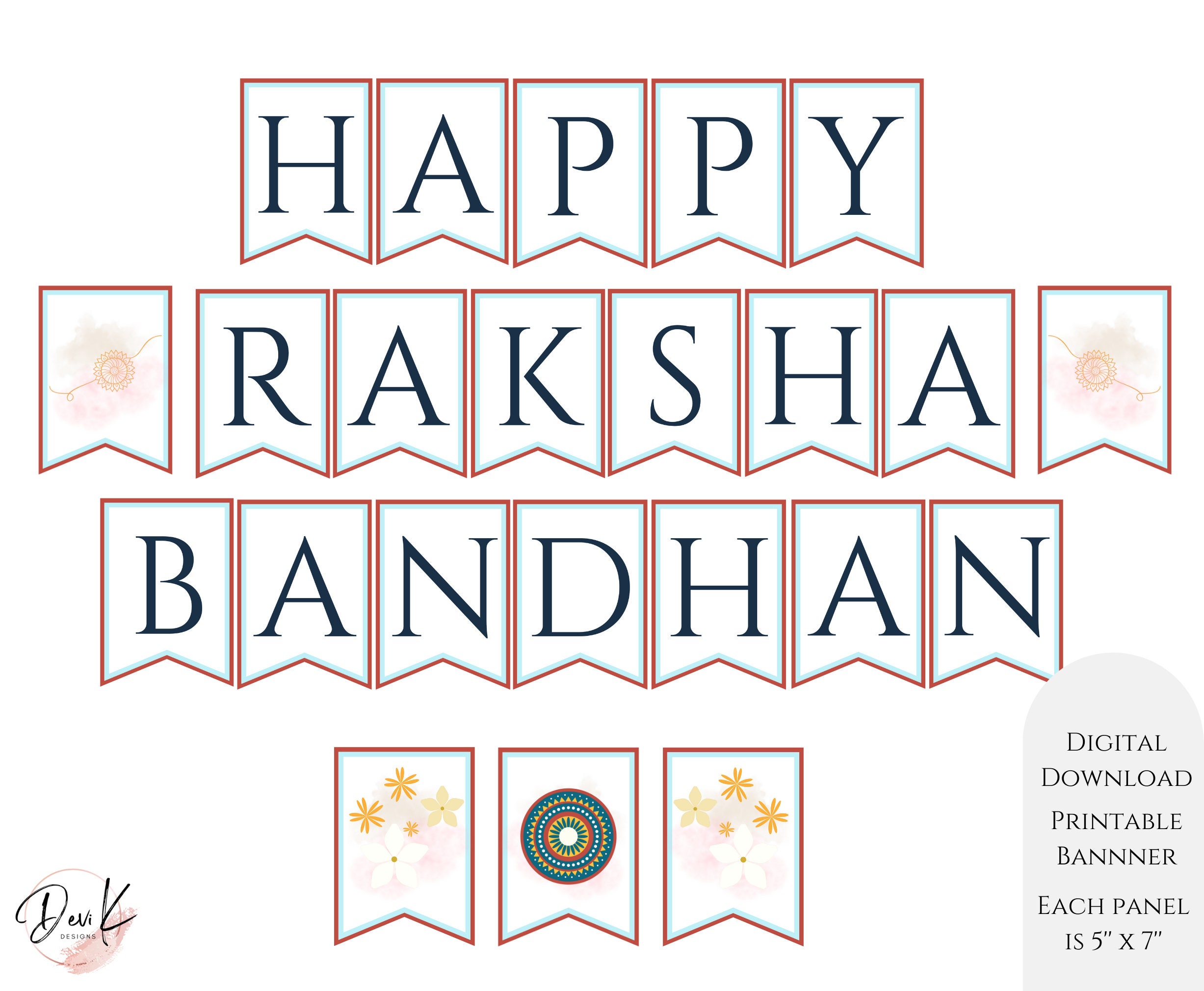 Happy Raksha Bandhan Printable Banner 2023 Rakhri Rakri - Etsy