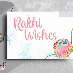 Rakhi Wishes, Raksha Bandhan Card, Rakhi Card, Modern Rakhi Card, Blank Card, Printable, INSTANT DIGITAL DOWNLOAD