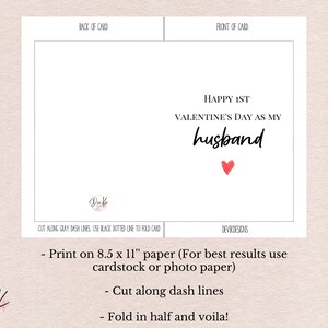 1st Valentine's Day Card for Husband, Printable Valentine Card for ...