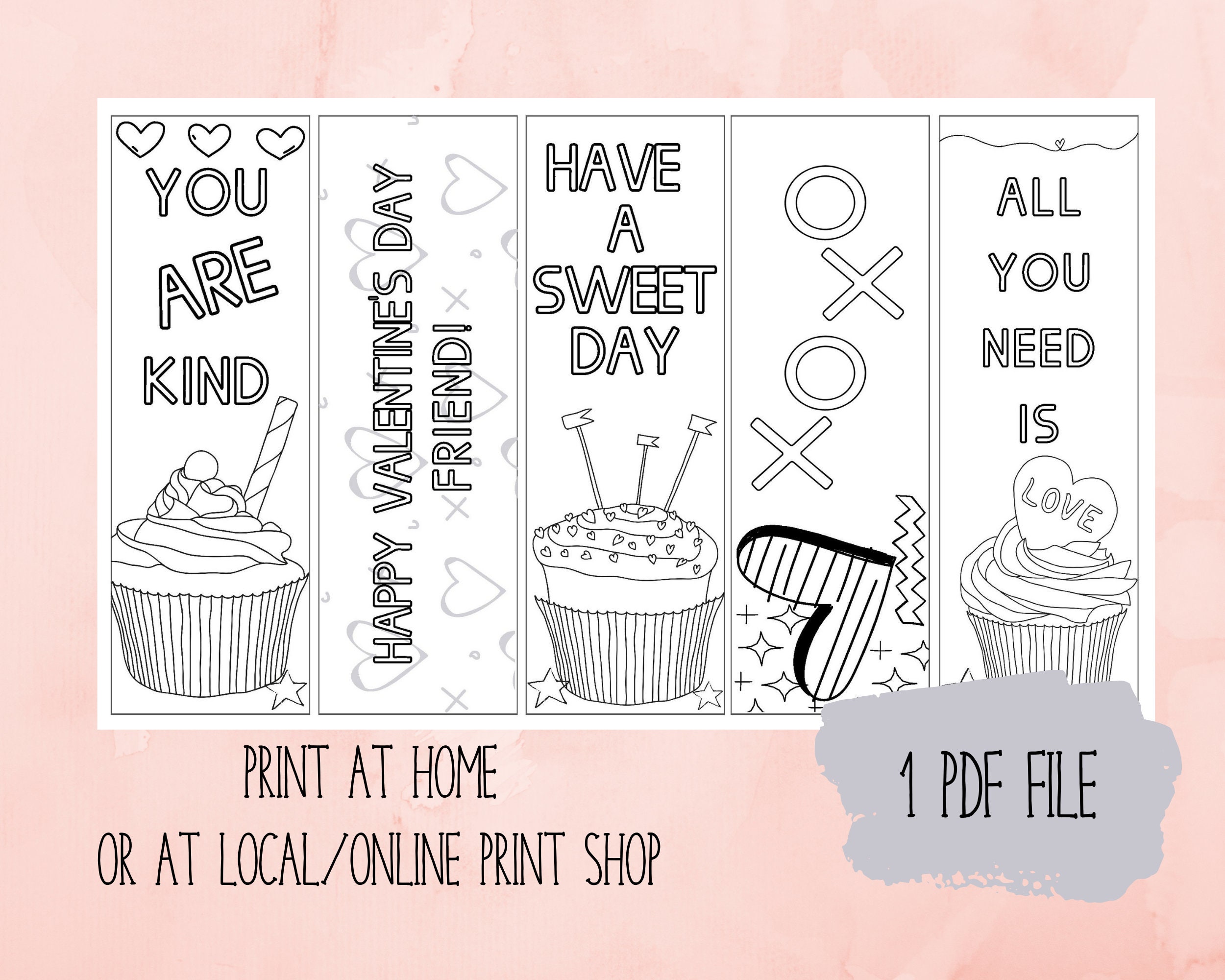 Free Printable Valentines Coloring Pages Bookmarks