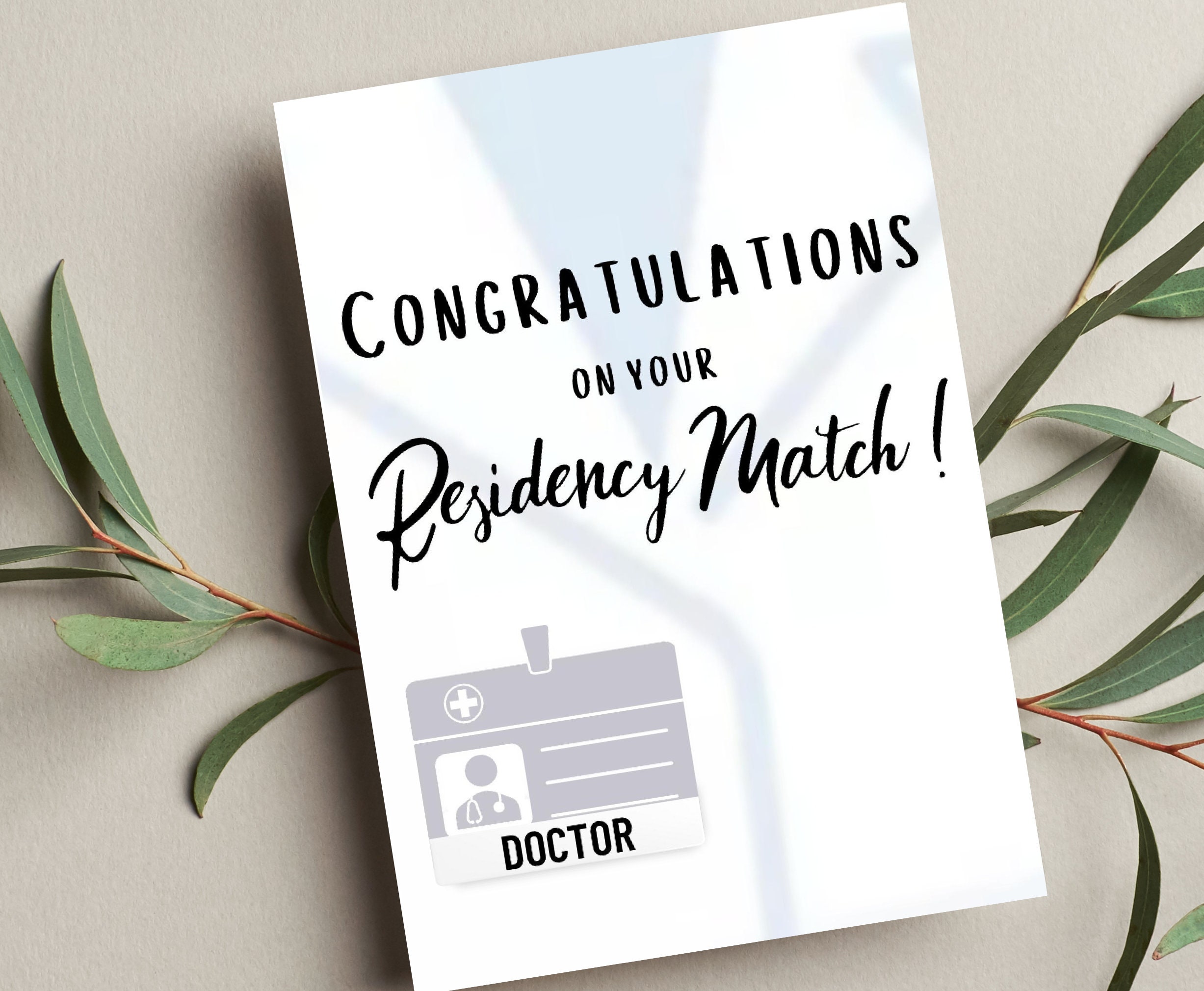 Residency Match Day Card Congratulations Printable Virtual Etsy