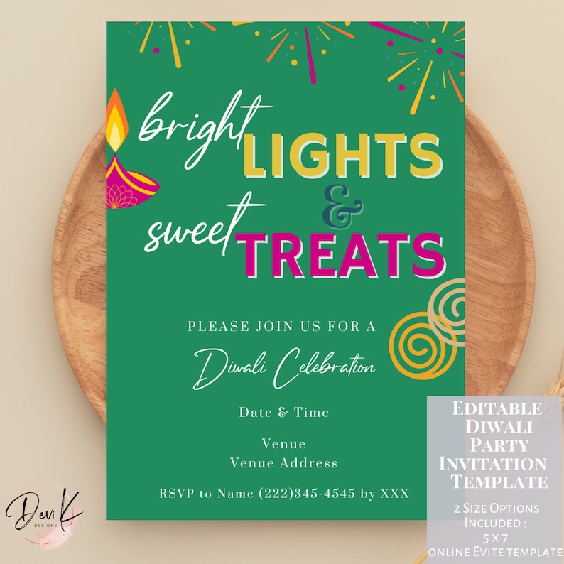 Editable Diwali Celebration Invitation, Deepavali Party Invite, Diwali Editable Diwali Celebration Invitation, Deepavali Party Invite, Diwali