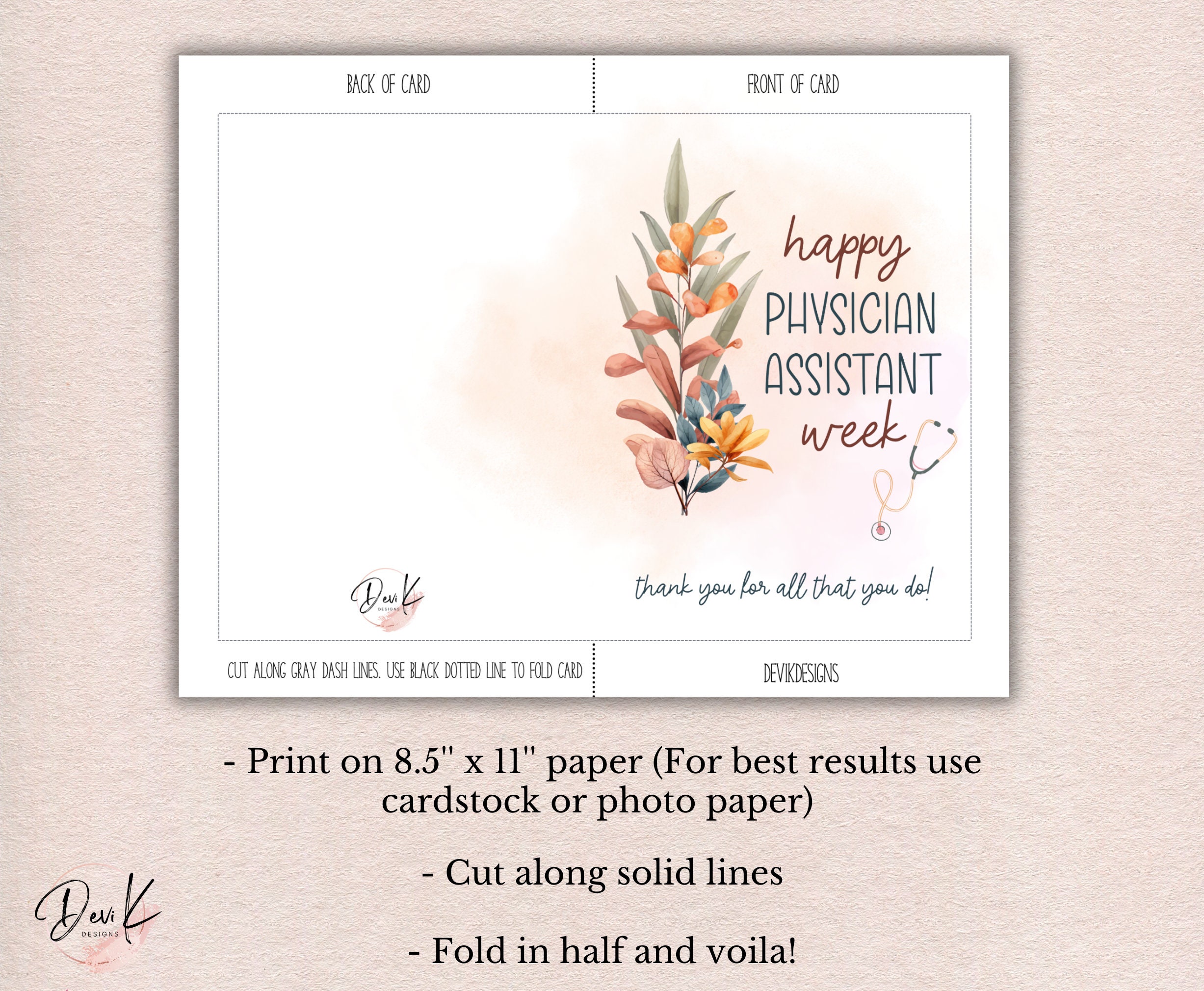 Happy Pac Week Happy Physician Assistant Week Appreciation Card, Happy PA Week, Thank ...