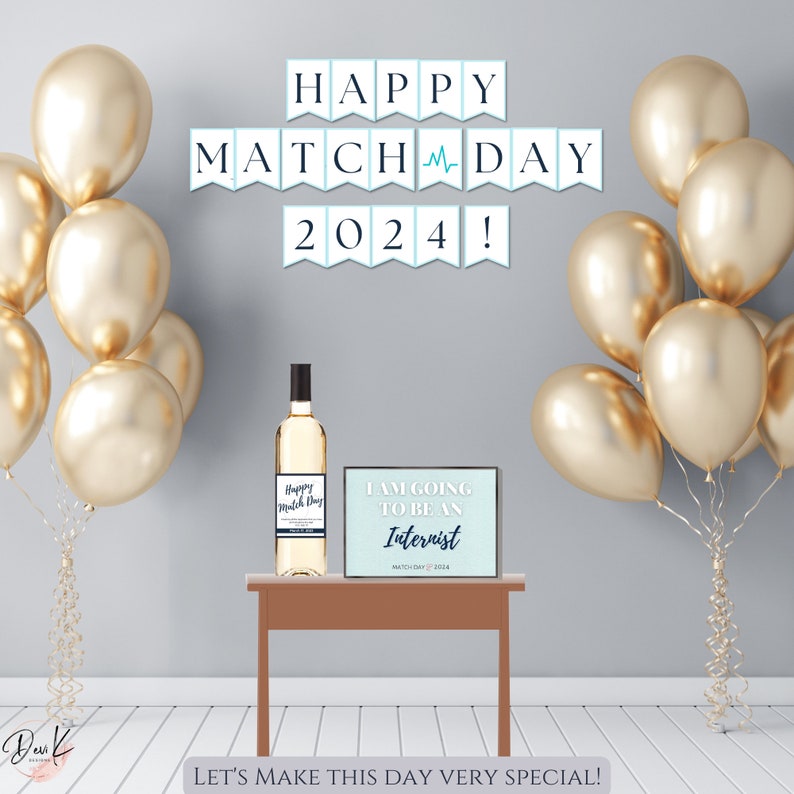 Happy Match Day 2024 Printable Banner, Blue, Residency Match Day