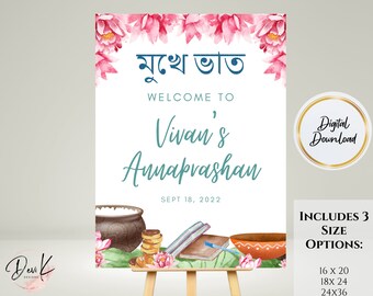First Rice Ceremony Annaprashan Welcome Sign Template, Annaprasana Digital Download, Pasni, Newborn Rice Ceremony Sign