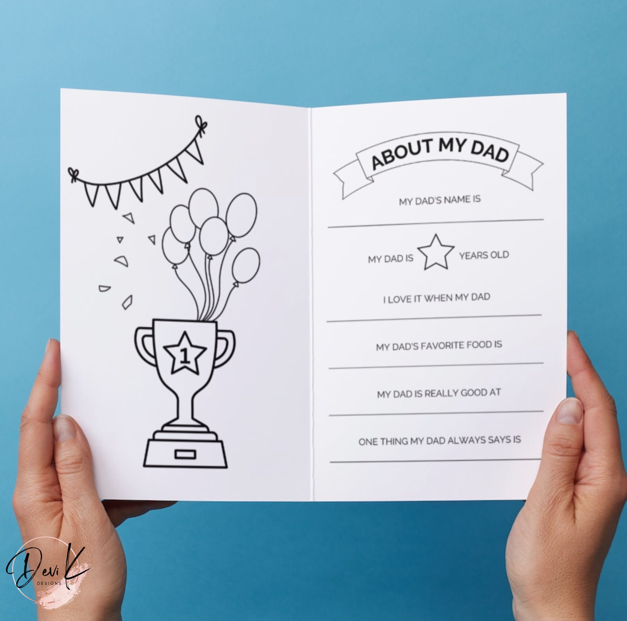 World's Best Dad,all About Dad Printable Book for Birthday Father's Day ...