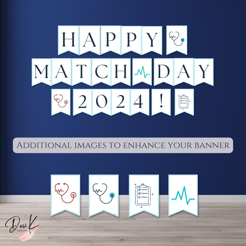 Happy Match Day 2024 Printable Banner Blue Residency Match Etsy Australia
