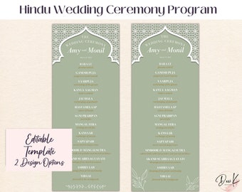 Editable Hindu Gujarati Wedding Ceremony Program, Indian Wedding Ceremony, Hindu Infographic, Arch