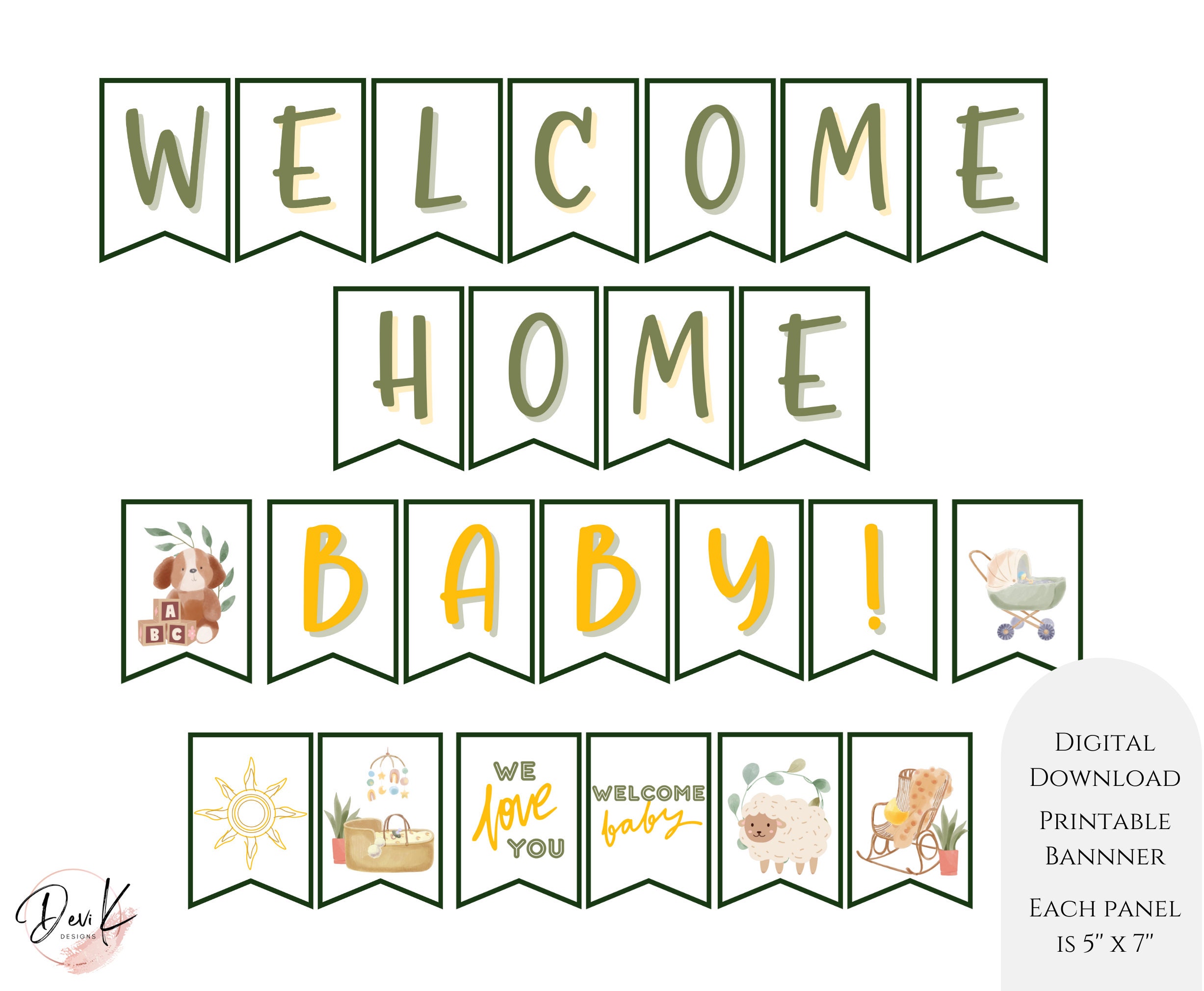 Welcome Home Baby Boho Banner PRINTABLE Banner Welcome - Etsy