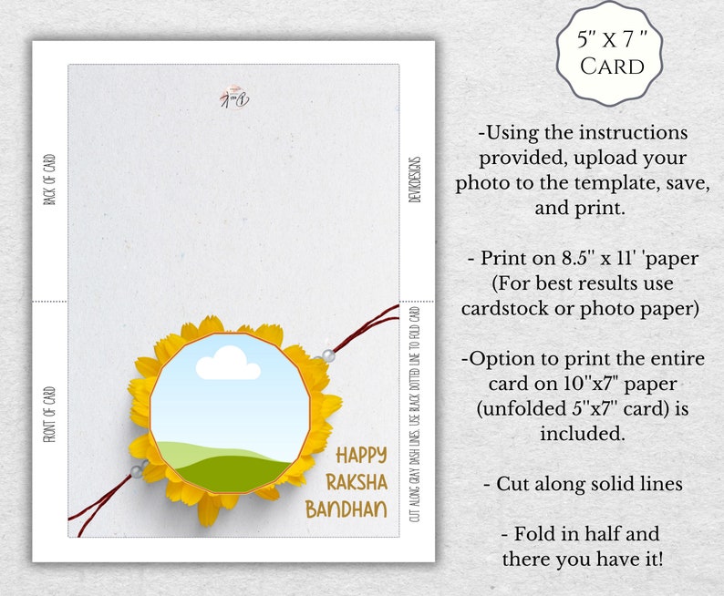 Custom Photo Raksha Bandhan Card, Personalized Rakhi Picture Card, Modern Rakhi Printable, Instant Digital Download image 4