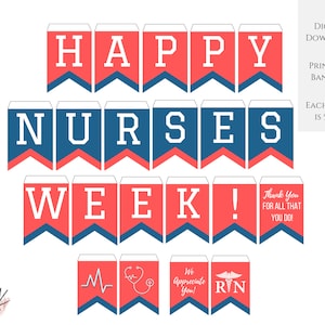 Happy Nurses Week 2025 Printable Banner, Appreciation Week, RN Appreciation, Nurse Banner, Medical Staff, Instant Download, PDF