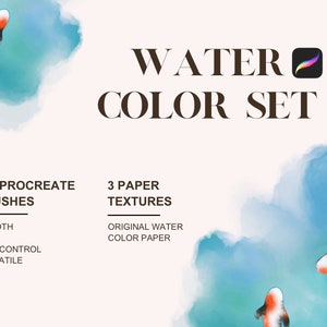 Procreate Watercolor Set | 14 Versatile Brushes | 3 Watercolor Papers | 10 Watercolor Stamps | Children Book Design | Flowers | Landscapes
