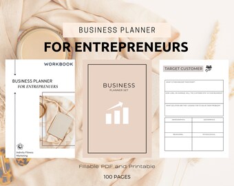 Beige Business Planner Workbook: 100-Page Marketing & Start-Up (Digital Download)