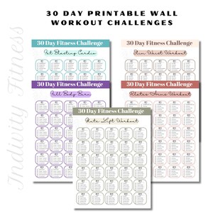 30 Tage Workout-Challenge | Home Workout Bundle | Druckbarer Workout-Plan | Digitaler Fitness-Planer | Trainingsprogramm | Ausfüllbares PDF Workouts