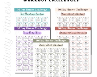 30 Day Workout Challenge Bundle: Home Fitness Plan (Fillable PDF)