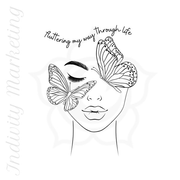 Fluttering Eyelashes & Butterflies SVG | Cute Eyelash Technician Design | False Eyelashes | Cricut Cut Files | Beauty and Glam SVG | Eyelash