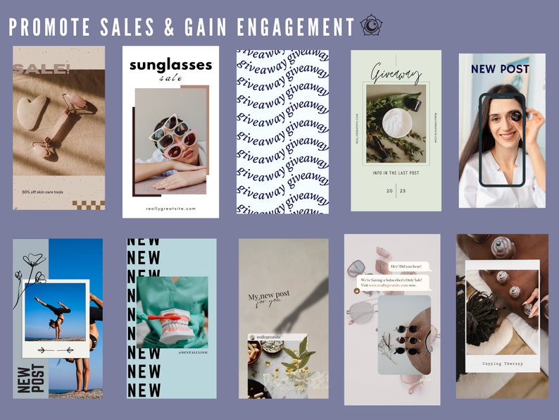 K&ouml;nnte beinhalten: Eine Collage aus neun Instagram-Posts, die Verk&auml;ufe und Gewinnspiele bewerben. Die Posts zeigen eine Vielzahl von Produkten, darunter Sonnenbrillen, Hautpflegeprodukte und Schmuck. Die Posts enthalten auch Text, der neue Produkte und Gewinnspiele bewirbt.