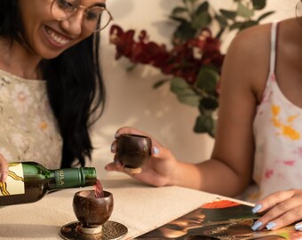 Copas de vino ecológicas de coco Thenga (juego de 4)