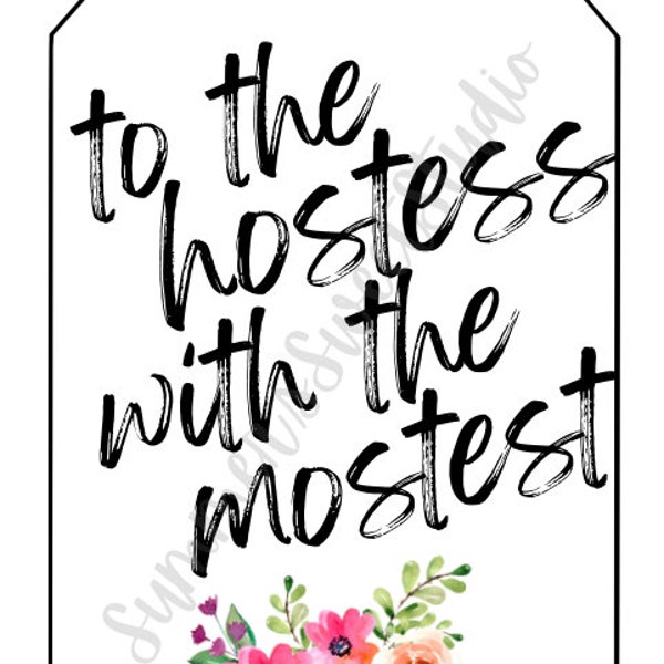 Hostess Gift Tag DIGITAL, INSTANT DOWNLOAD, Wedding Hostess, Shower Hostess, Thank You Gift Tag