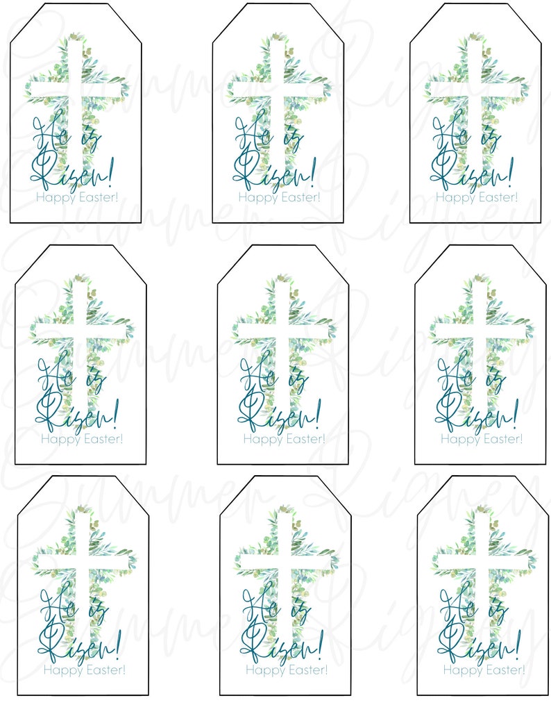 HE IS RISEN Gift Tag digital Download instant Download - Etsy