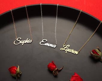 Name Necklace, Personalized Name Necklace, Custom Necklace, Gold Necklace, Mom Christmas Gifts, Birthday Gift