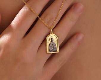 Sacred Heart Jesus Necklace, Jesus Necklace, Religious Necklace, Pendant Necklace, Gold Necklace,  Baptism Gift, Birthday Gift