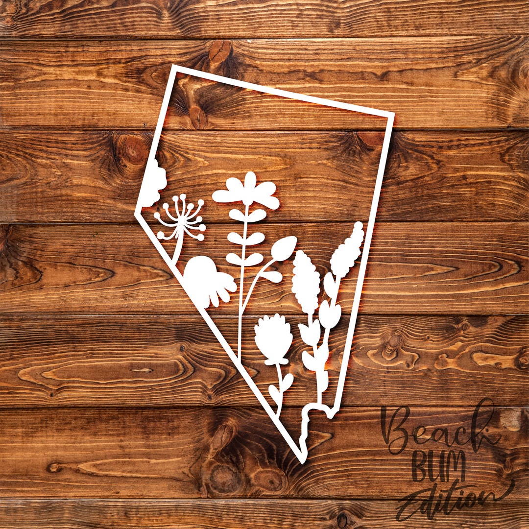 Nevada Flowers Decal Nevada Sticker Nevada Flowers Sticker Etsy