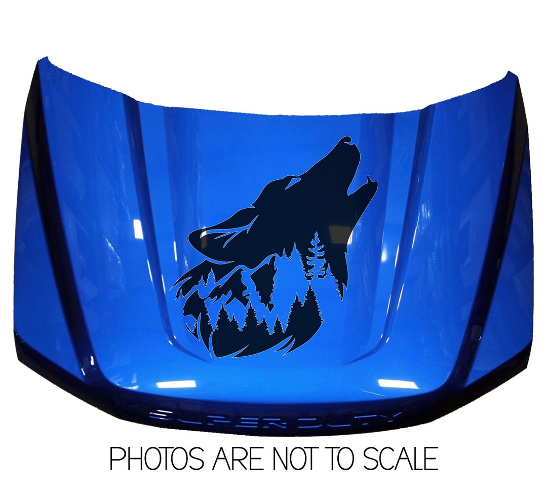 Wolf Hood Decal Large Wolf Howling Decal off Road Decal Car Etsy